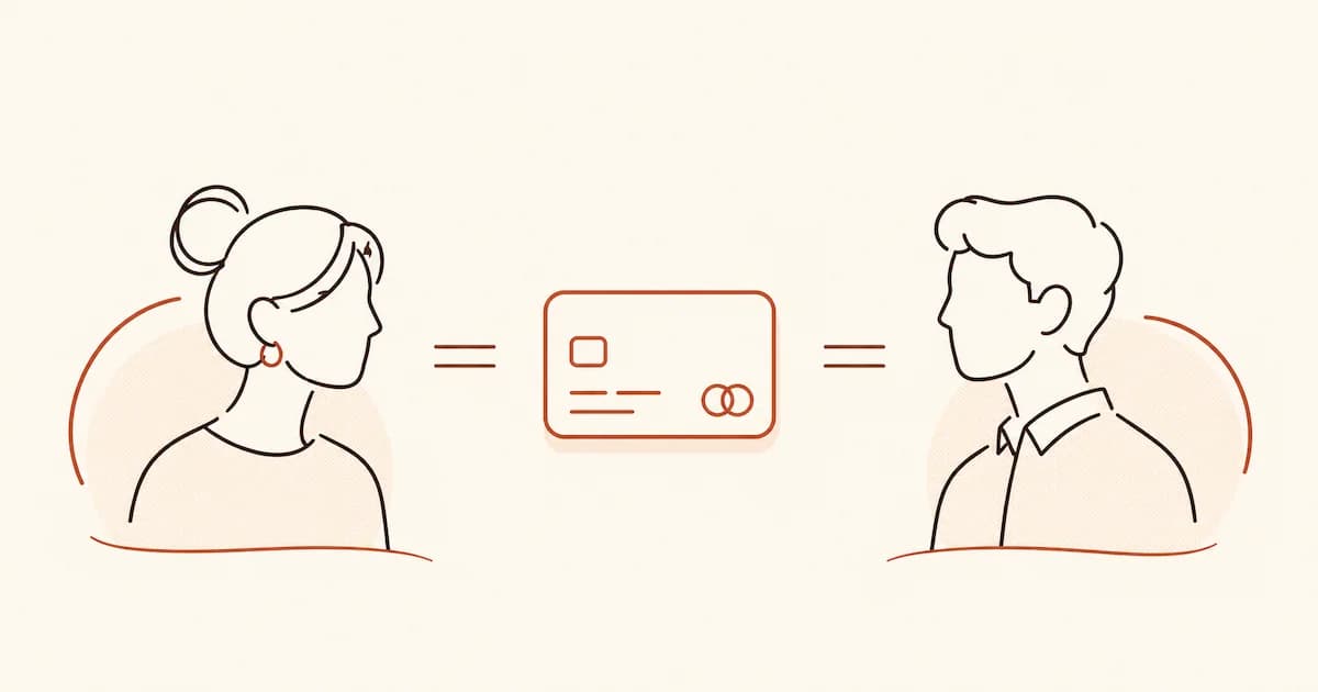 Two people sharing one bank account, illustrating joint ownership, equal access, and shared liability on a joint bank account